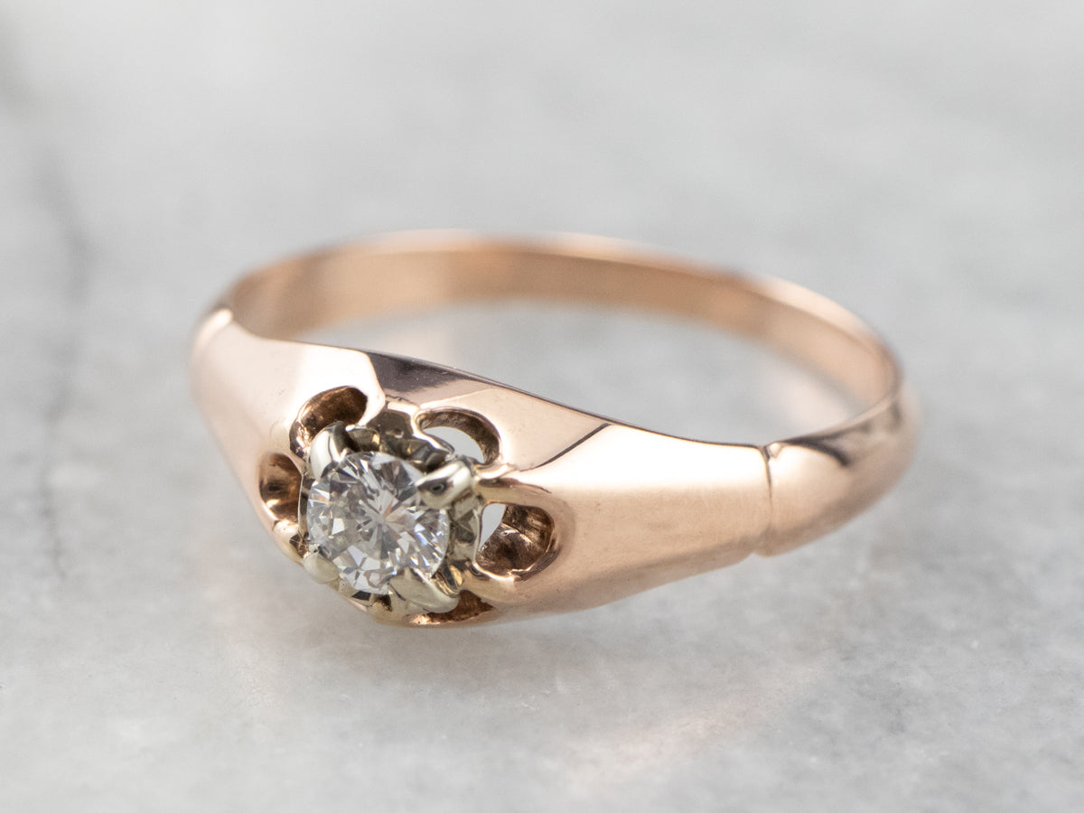 Buttercup Diamond Rose Gold Solitaire Engagement Ring