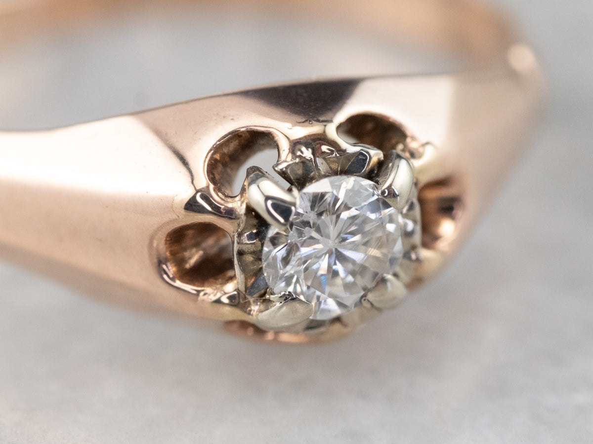 Buttercup Diamond Rose Gold Solitaire Engagement Ring
