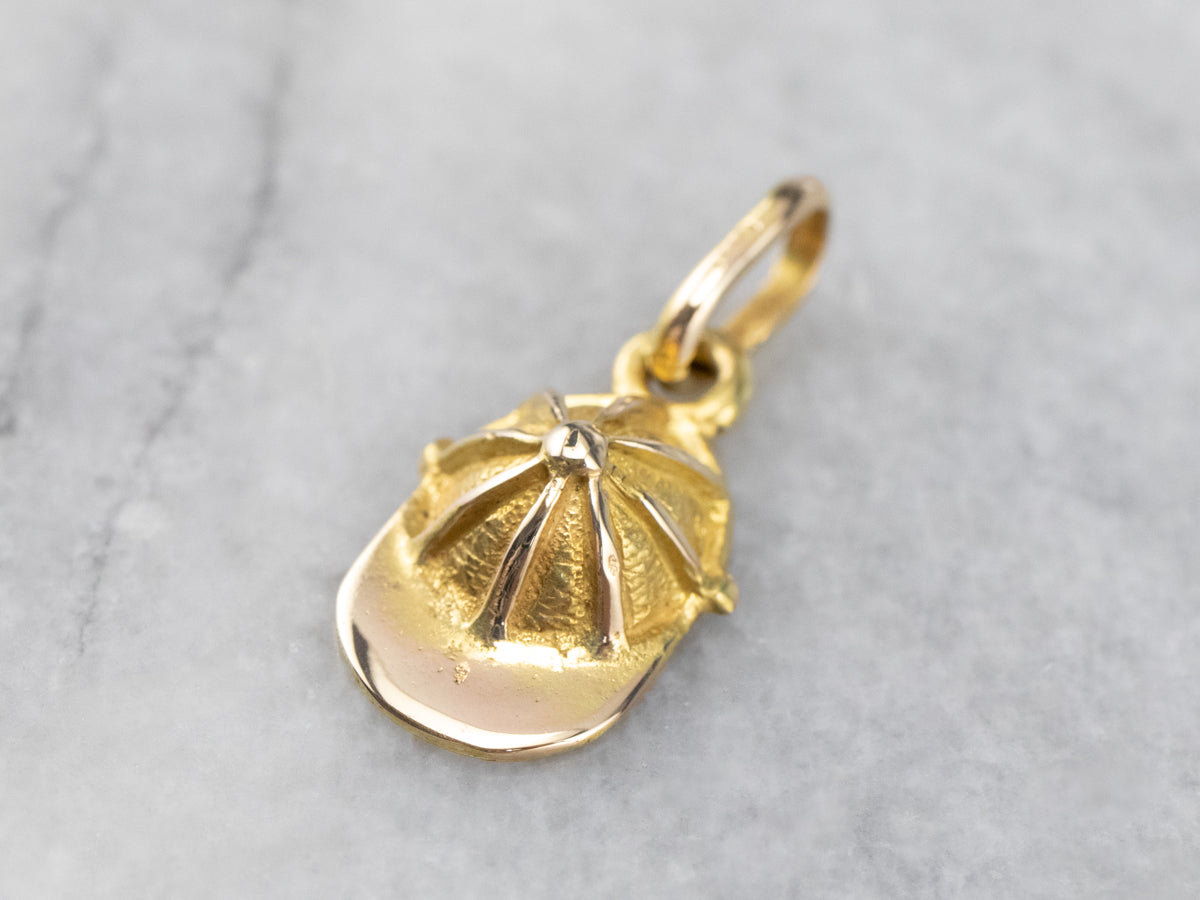 Vintage Gold Jockey Cap Charm
