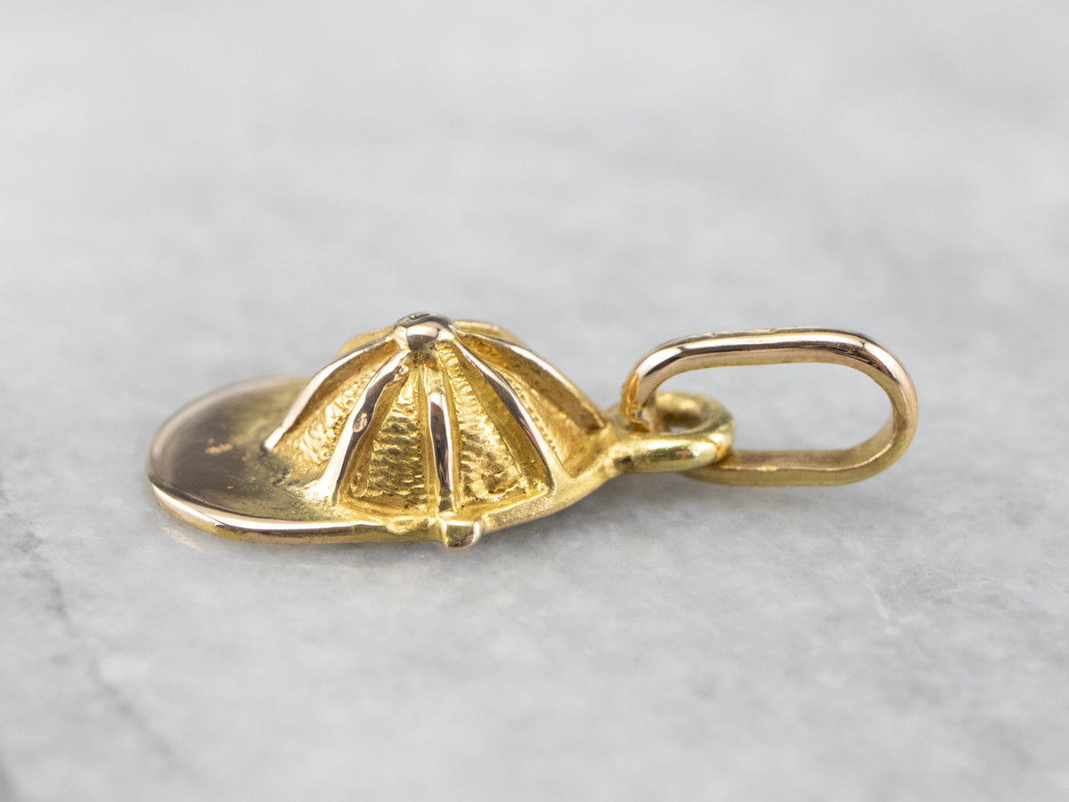 Vintage Gold Jockey Cap Charm