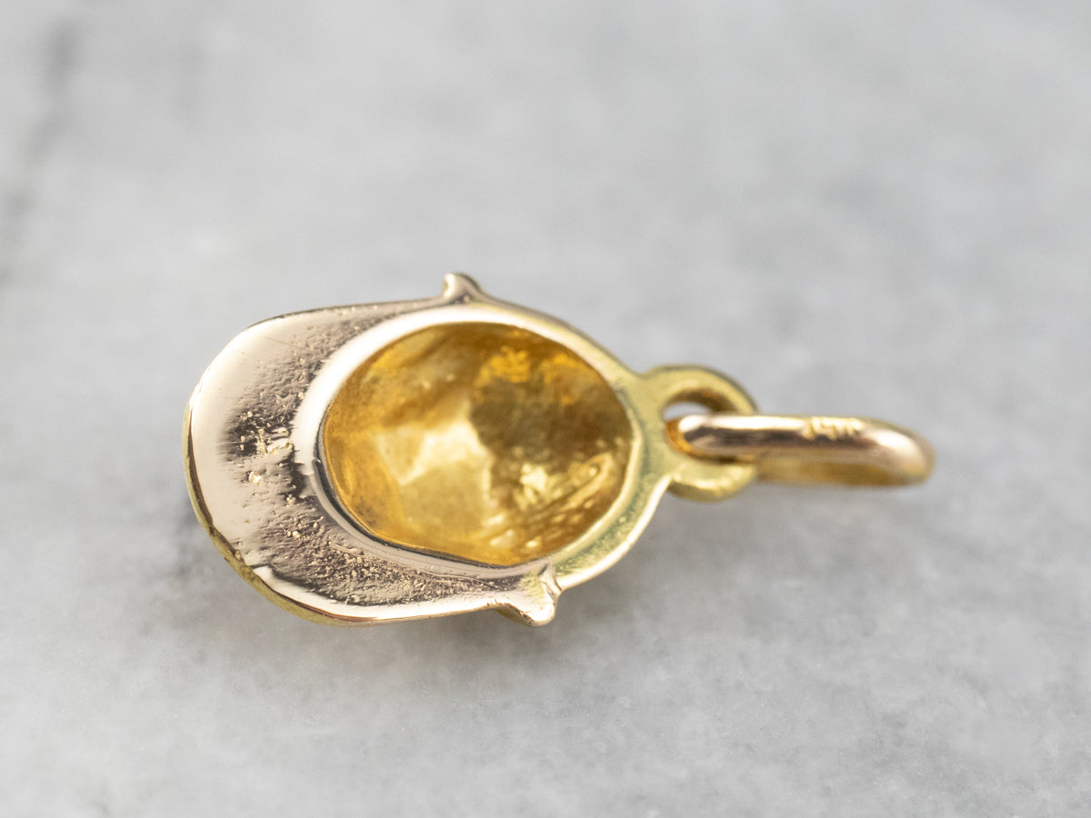 Vintage Gold Jockey Cap Charm
