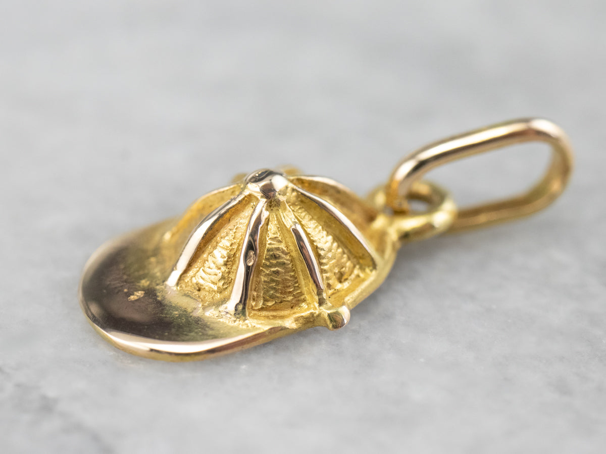 Vintage Gold Jockey Cap Charm