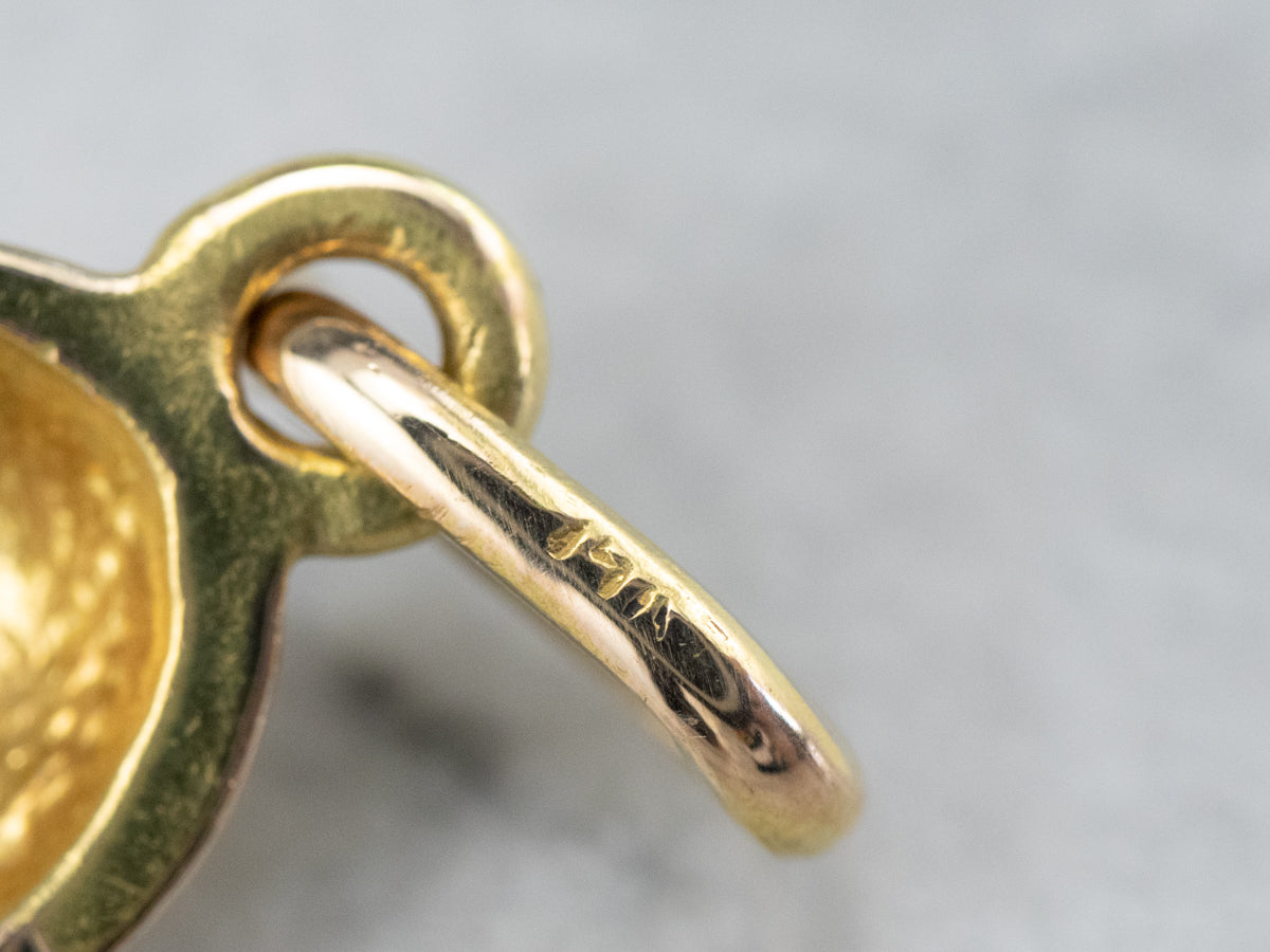 Vintage Gold Jockey Cap Charm