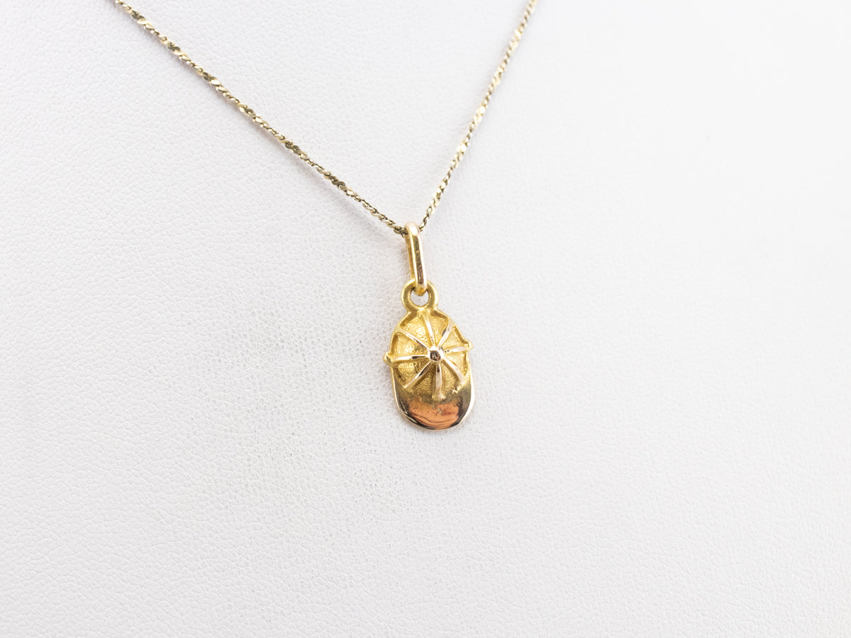 Vintage Gold Jockey Cap Charm