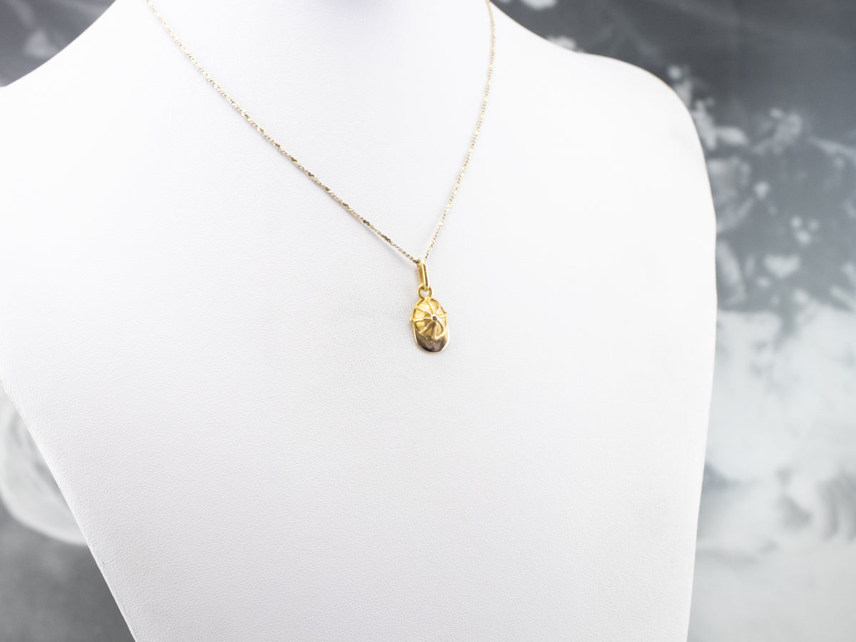 Vintage Gold Jockey Cap Charm