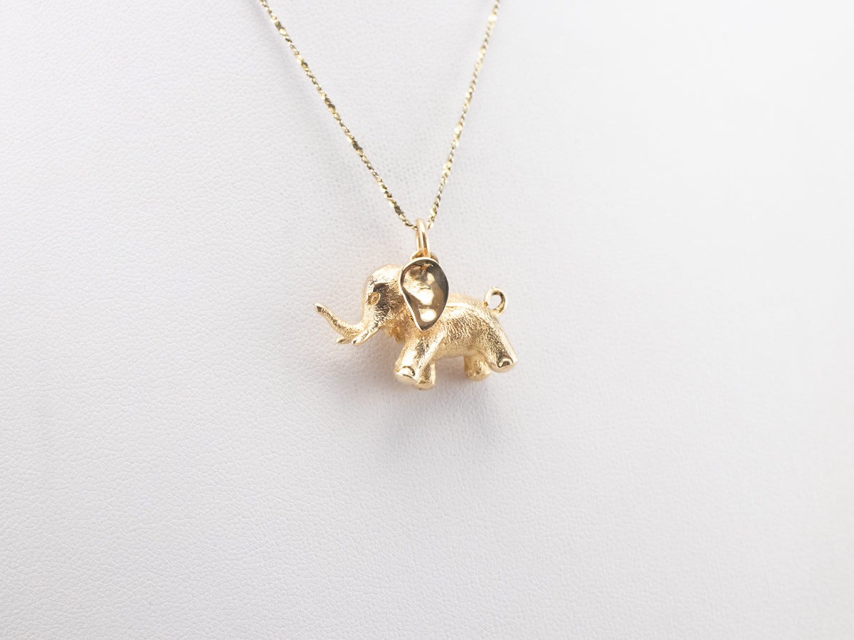 Sweet Gold Elephant Pendant