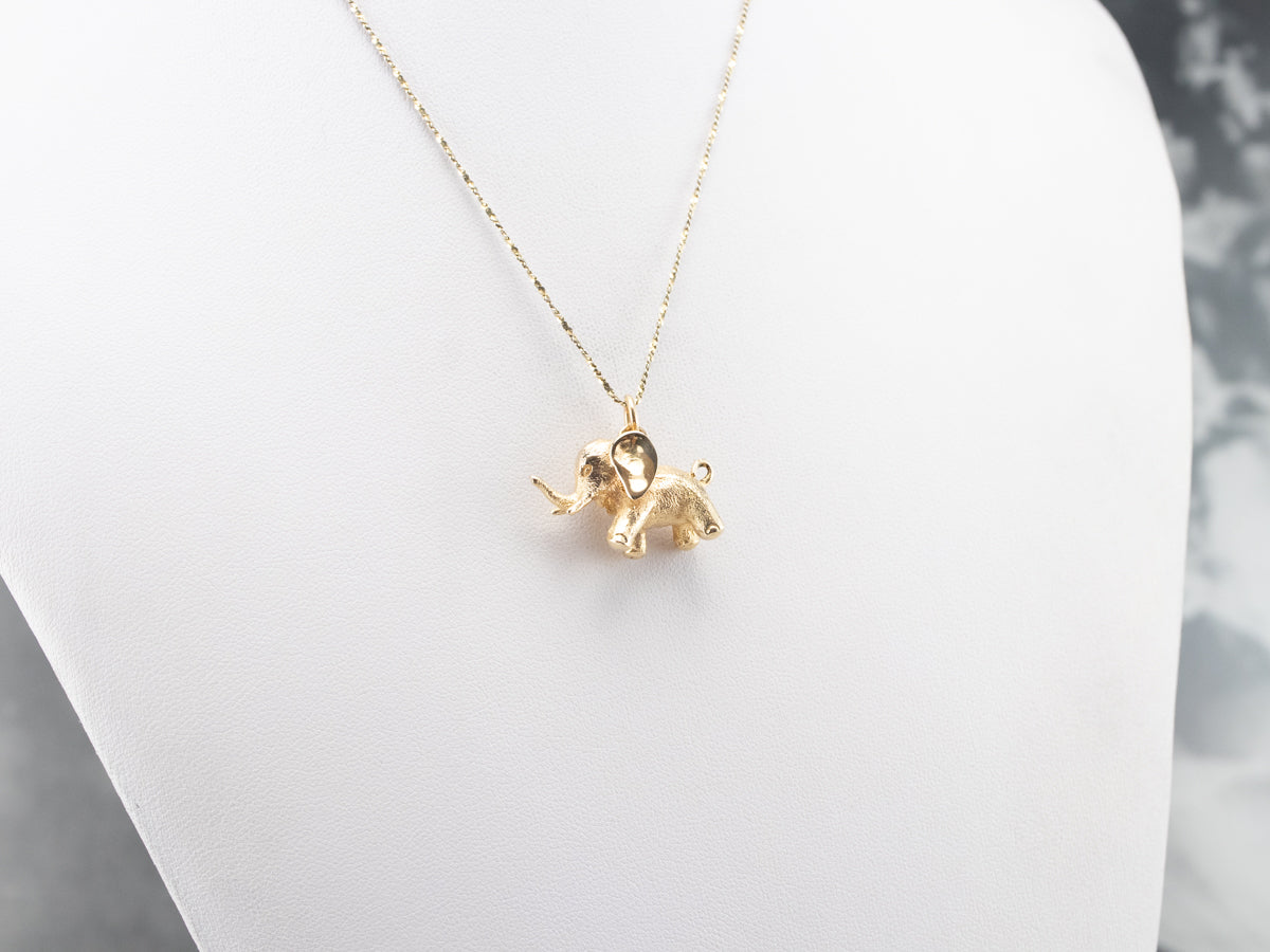 Sweet Gold Elephant Pendant
