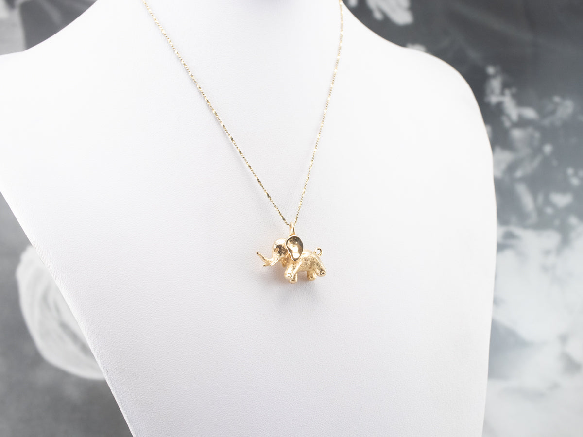 Sweet Gold Elephant Pendant