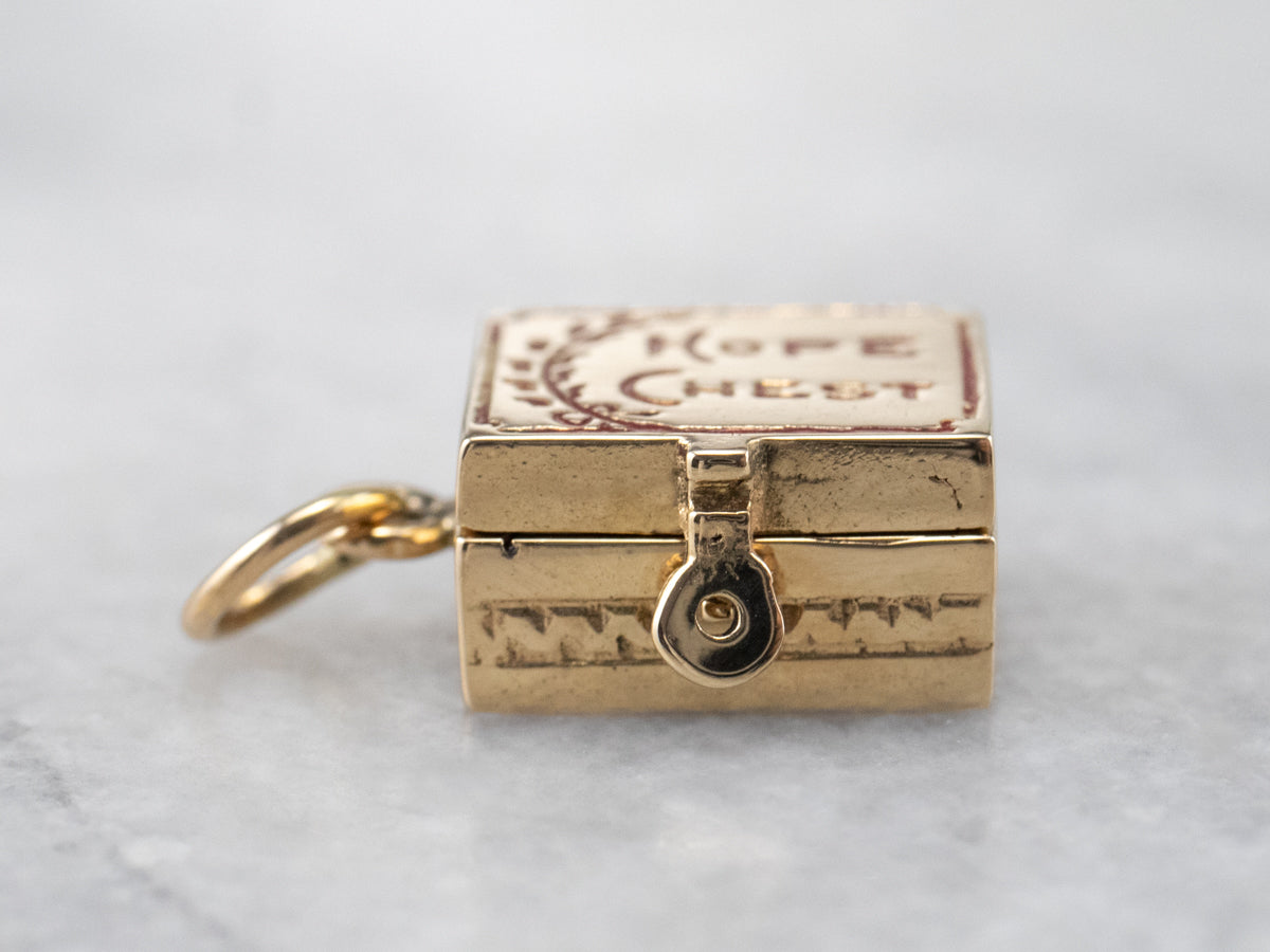 Vintage Gold Hope Chest Charm