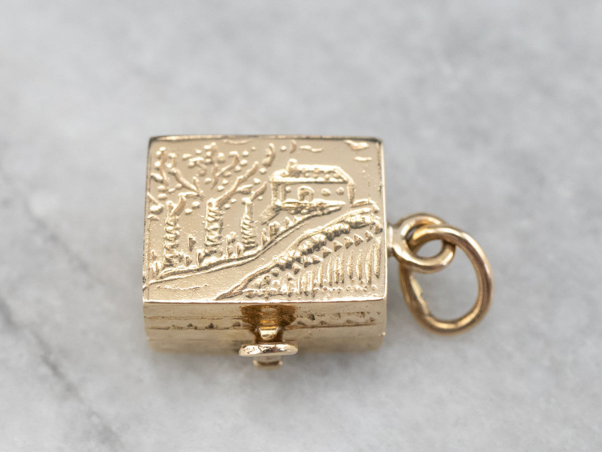 Vintage Gold Hope Chest Charm