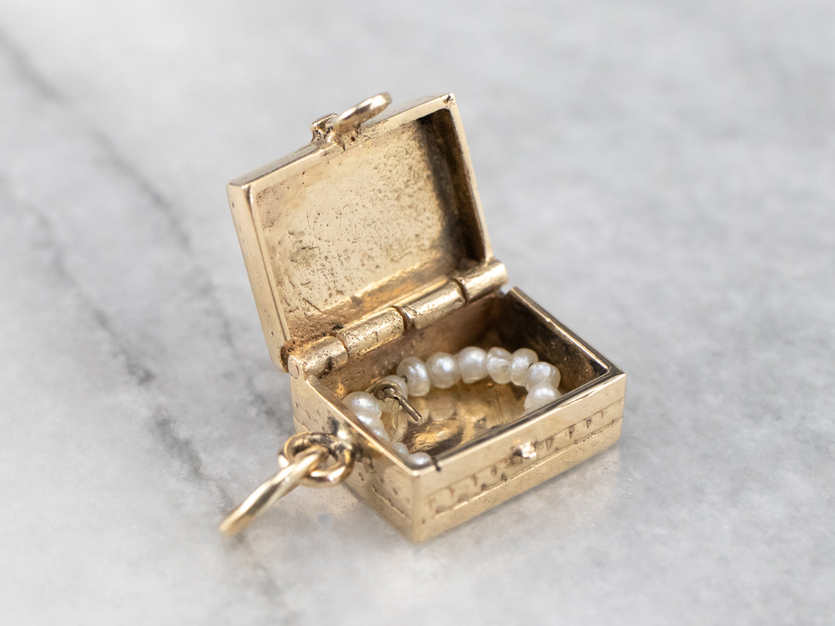 Vintage Gold Hope Chest Charm