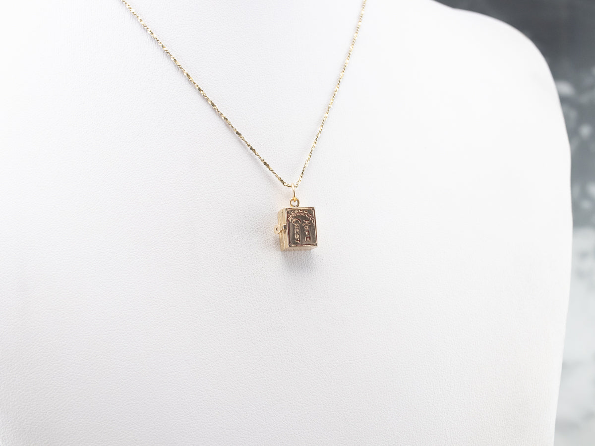 Vintage Gold Hope Chest Charm