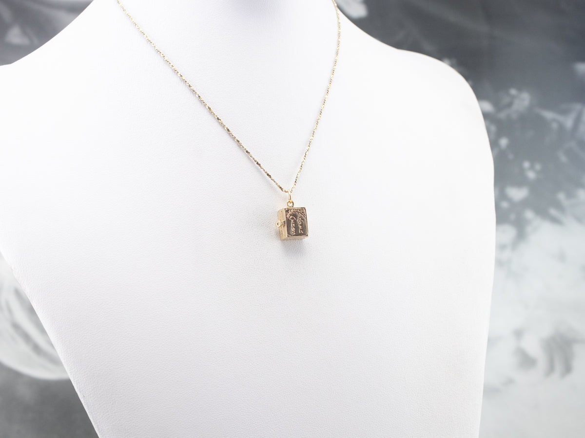 Vintage Gold Hope Chest Charm