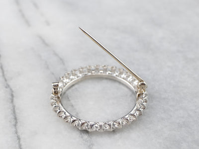 White Gold Vintage Diamond Circle Pin