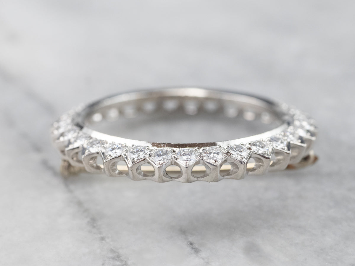 White Gold Vintage Diamond Circle Pin