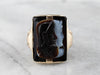 Vintage Roman Soldier Onyx Cameo Gold Statement Ring