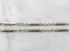 Art Deco Bar Link White Gold Watch Chain