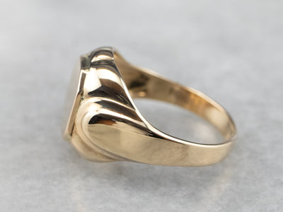 10K Gold Domed Signet Ring