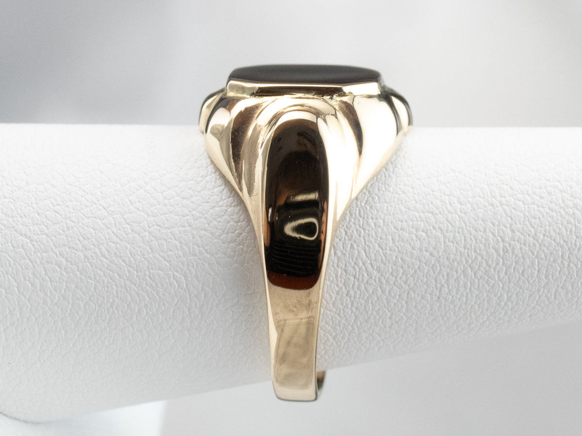 10K Gold Domed Signet Ring