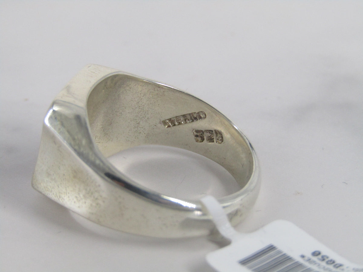 Silver Ring With Sunstone Center