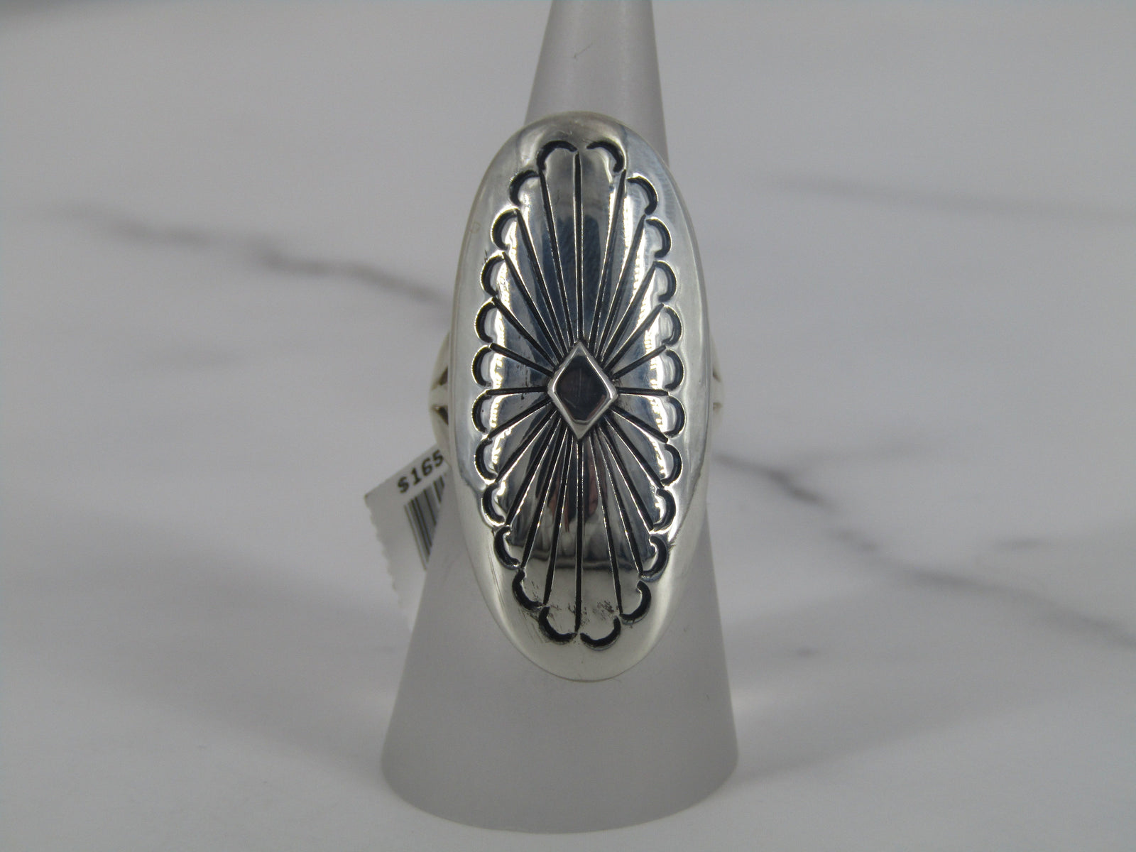 Silver Southwestern Elongated Statement Ring