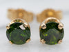 Brilliant Green Garnet Stud Earrings