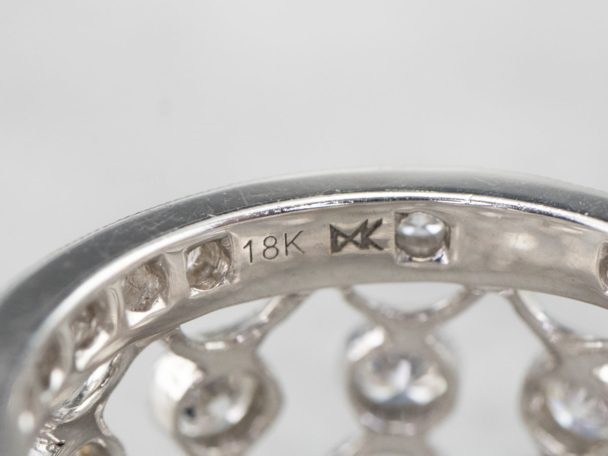 Wide Filigree Diamond Eternity Band