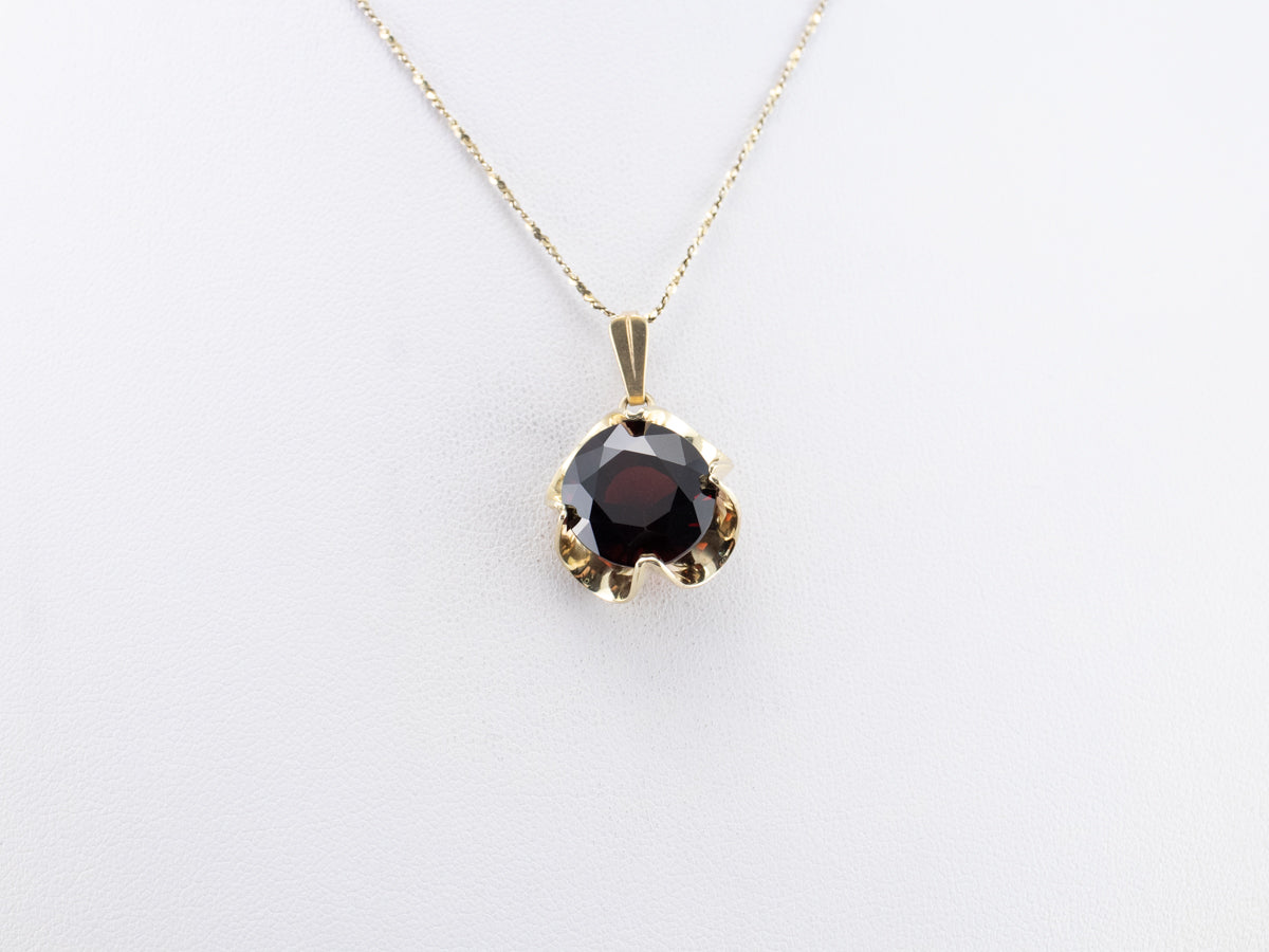 Garnet Buttercup Yellow Gold Pendant