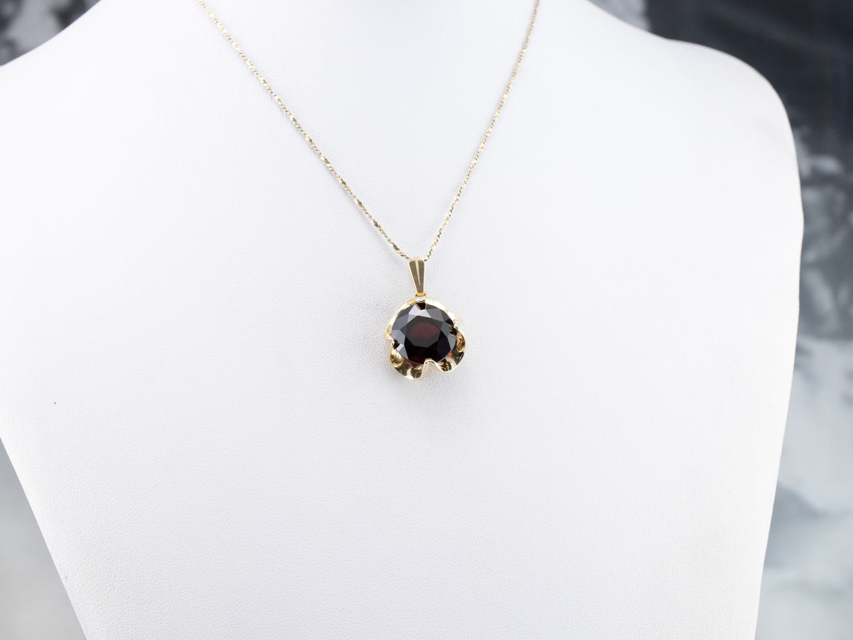 Garnet Buttercup Yellow Gold Pendant