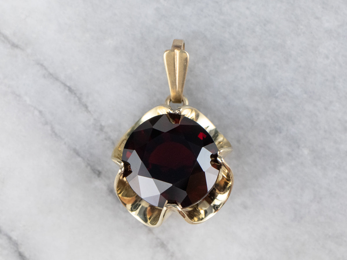 Garnet Buttercup Yellow Gold Pendant