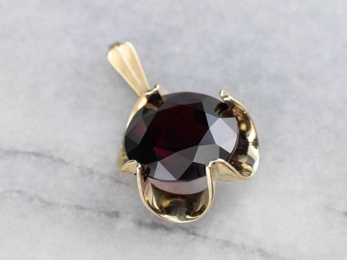 Garnet Buttercup Yellow Gold Pendant