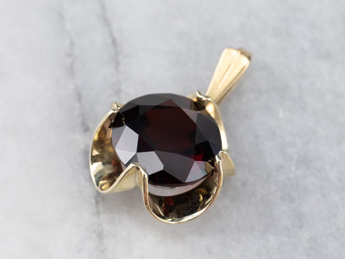 Garnet Buttercup Yellow Gold Pendant