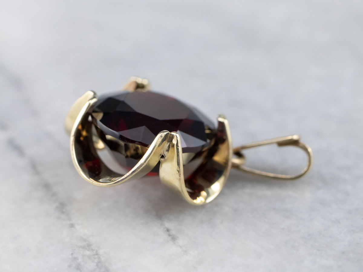 Garnet Buttercup Yellow Gold Pendant