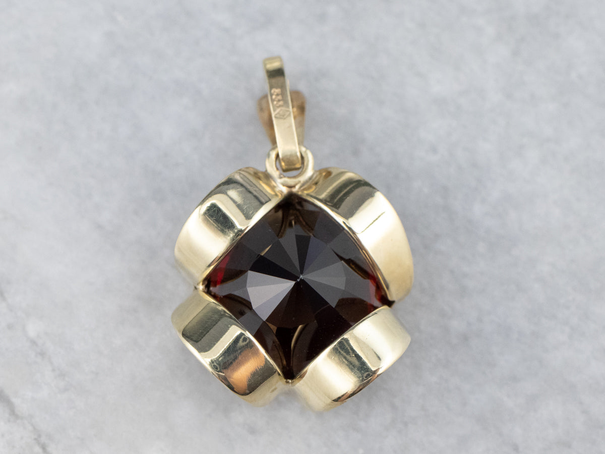 Garnet Buttercup Yellow Gold Pendant