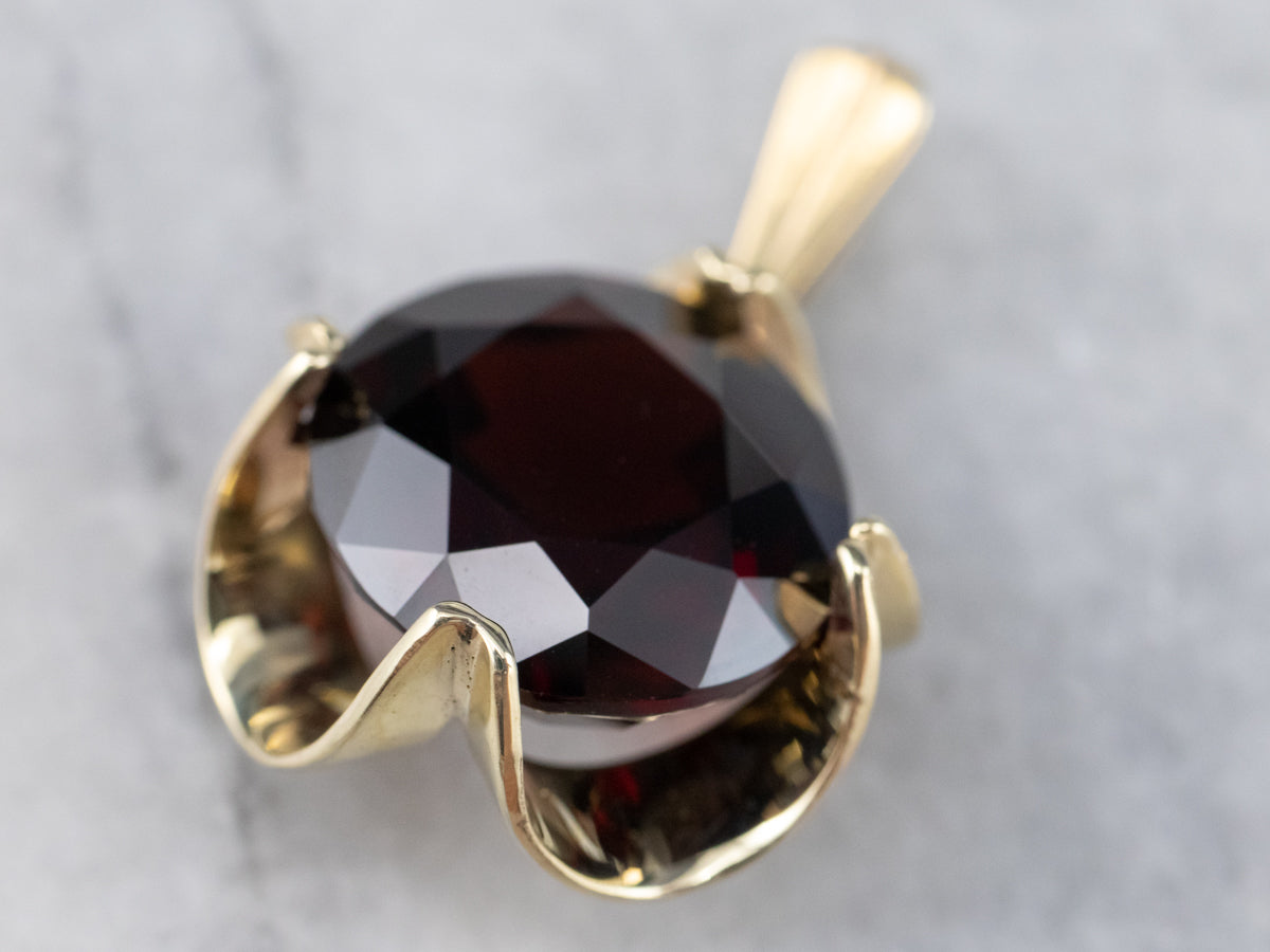 Garnet Buttercup Yellow Gold Pendant