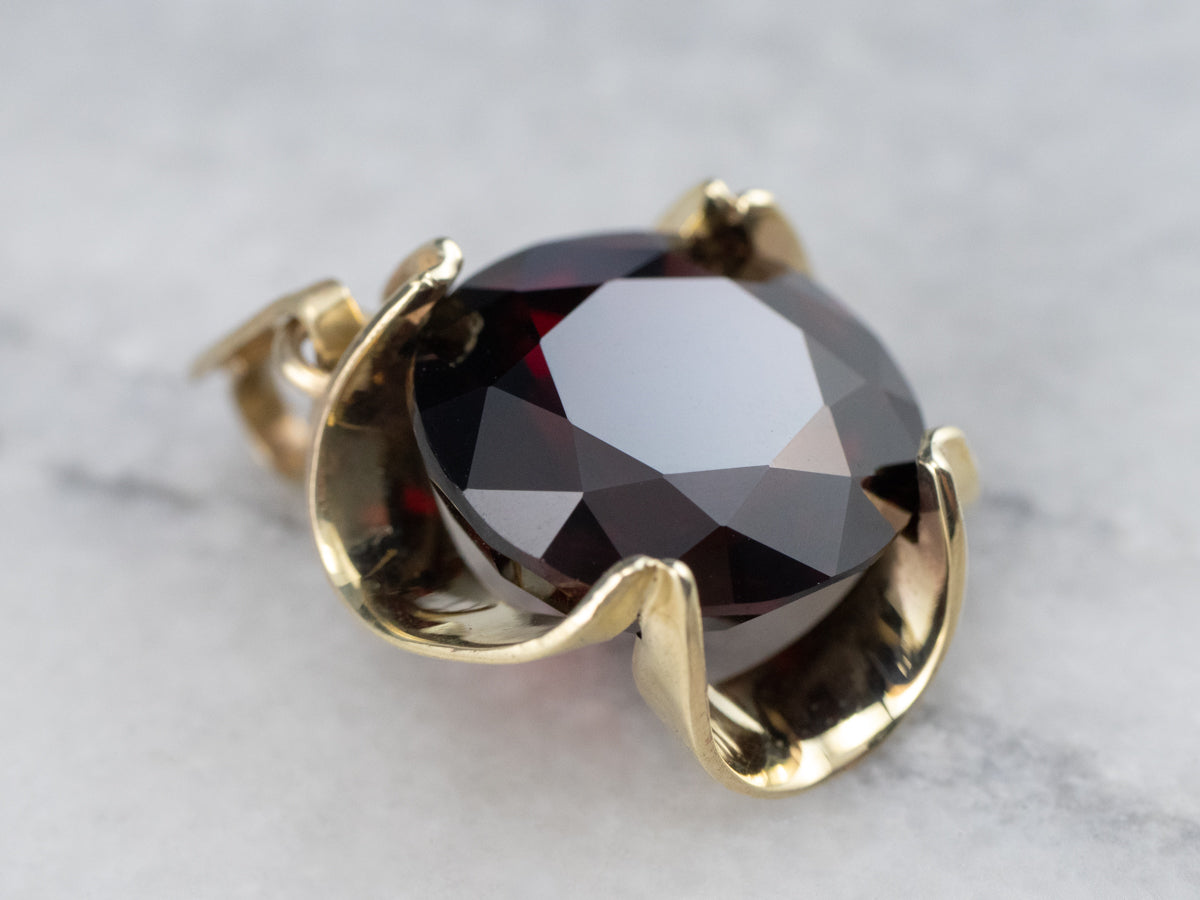 Garnet Buttercup Yellow Gold Pendant