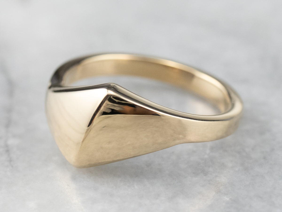 Modernist Tapered 14K Gold Band Ring