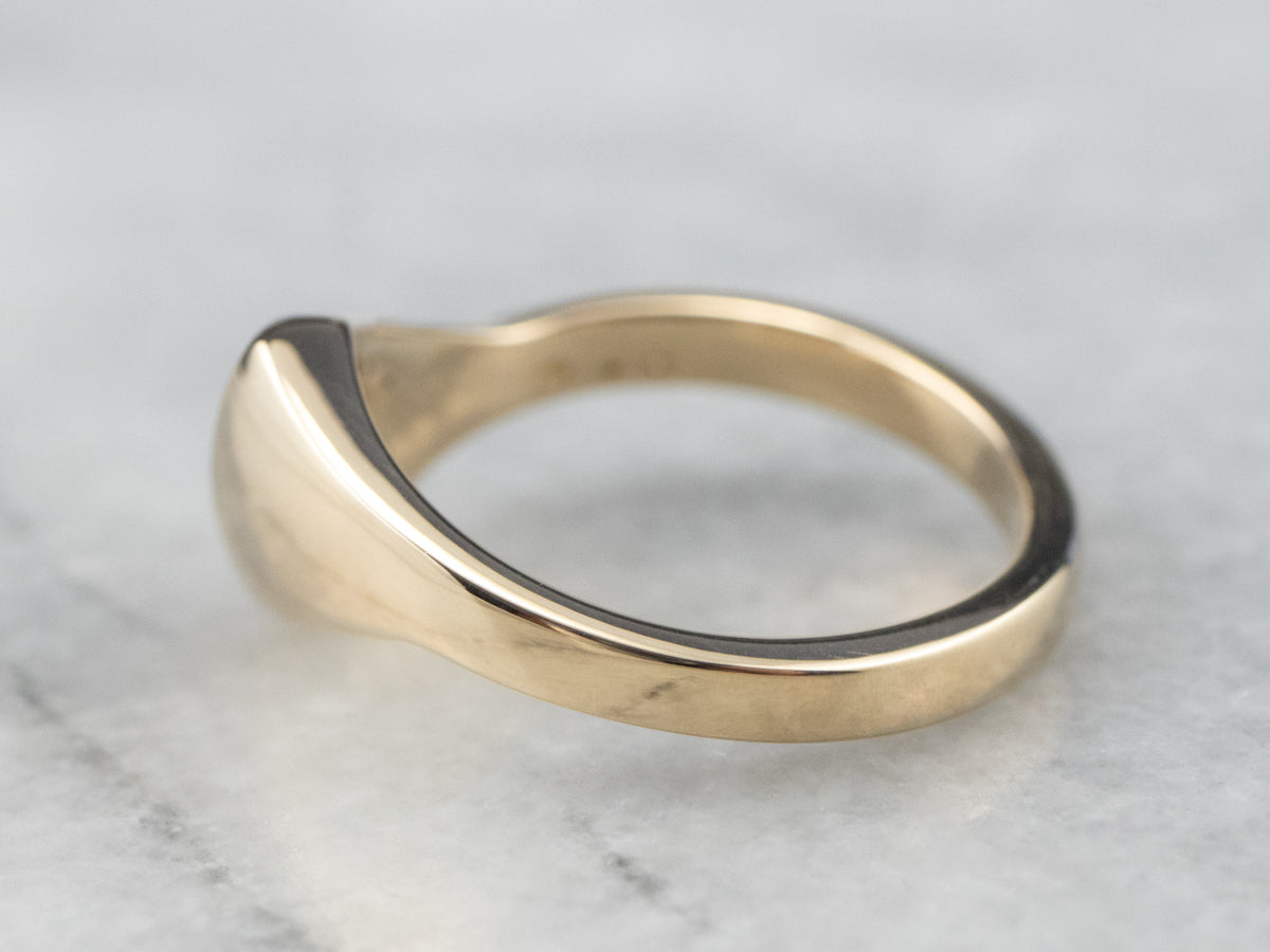 Modernist Tapered 14K Gold Band Ring
