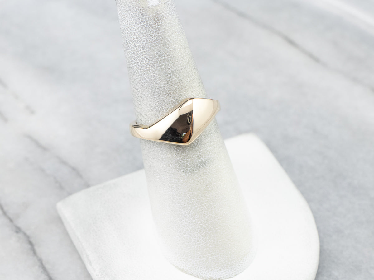 Modernist Tapered 14K Gold Band Ring