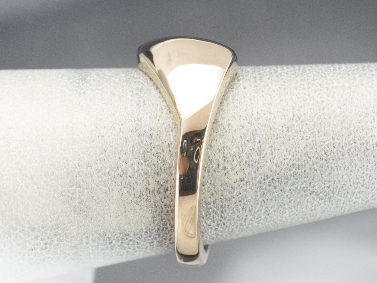 Modernist Tapered 14K Gold Band Ring