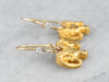Diamond Aries Ram Gold Drop Earrings