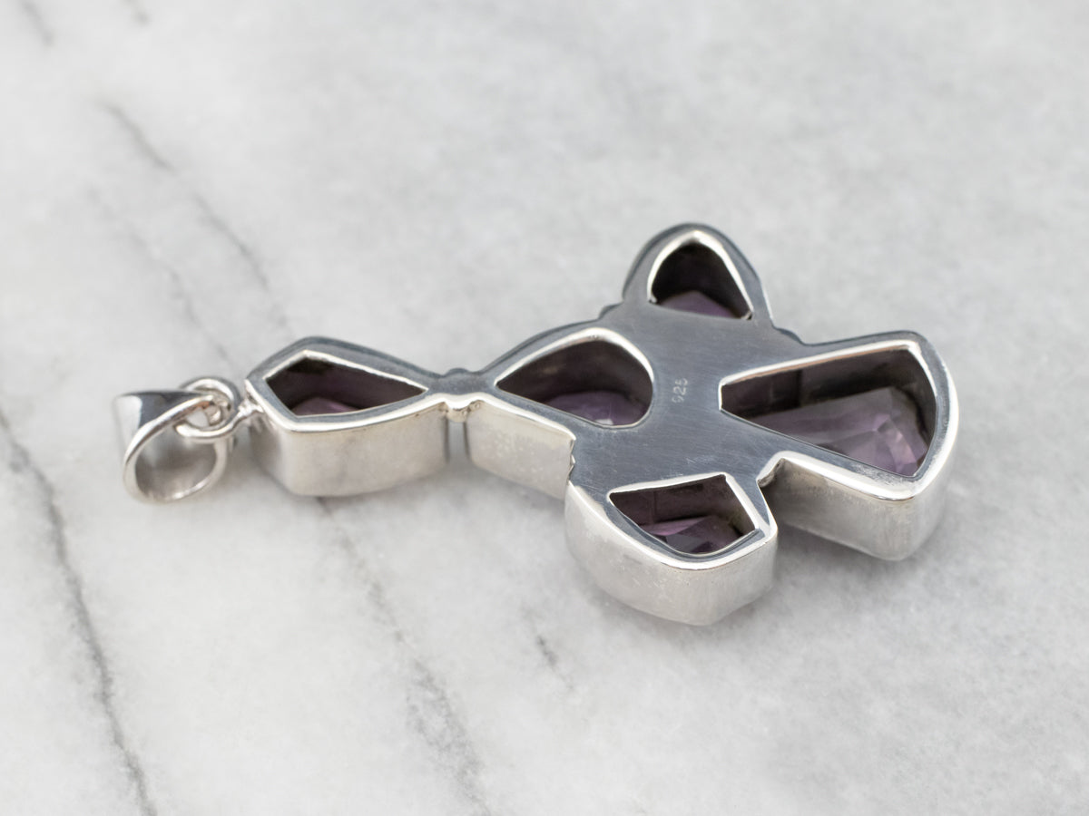 Chunky Amethyst Sterling Silver Statement Pendant