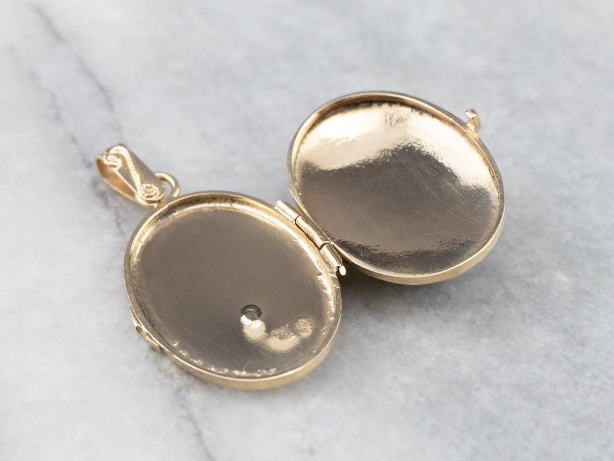 Vintage Enamel and Gold Floral Locket