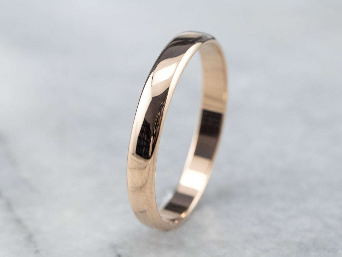 Unisex Antique Rose Gold Band