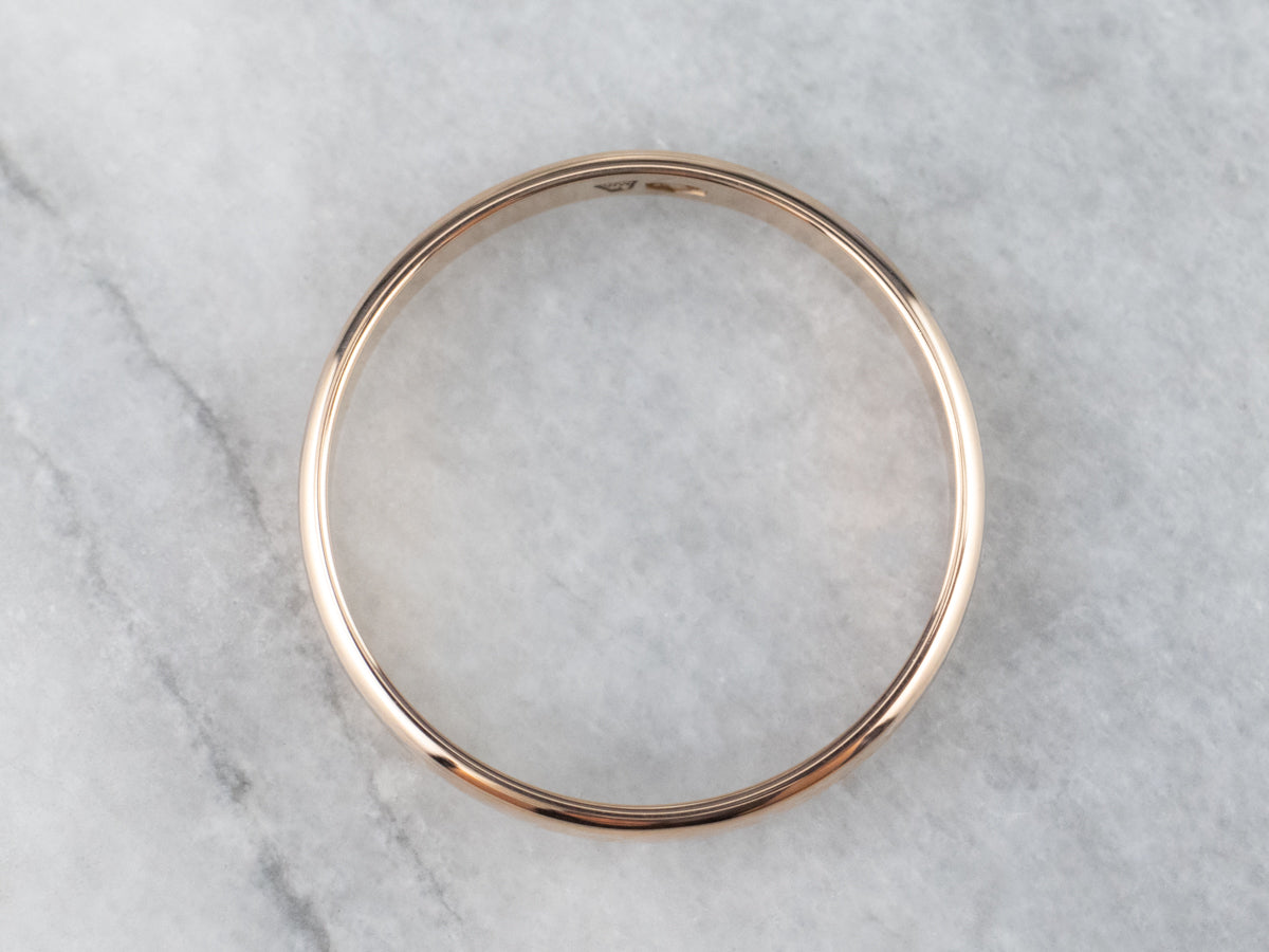 Unisex Antique Rose Gold Band