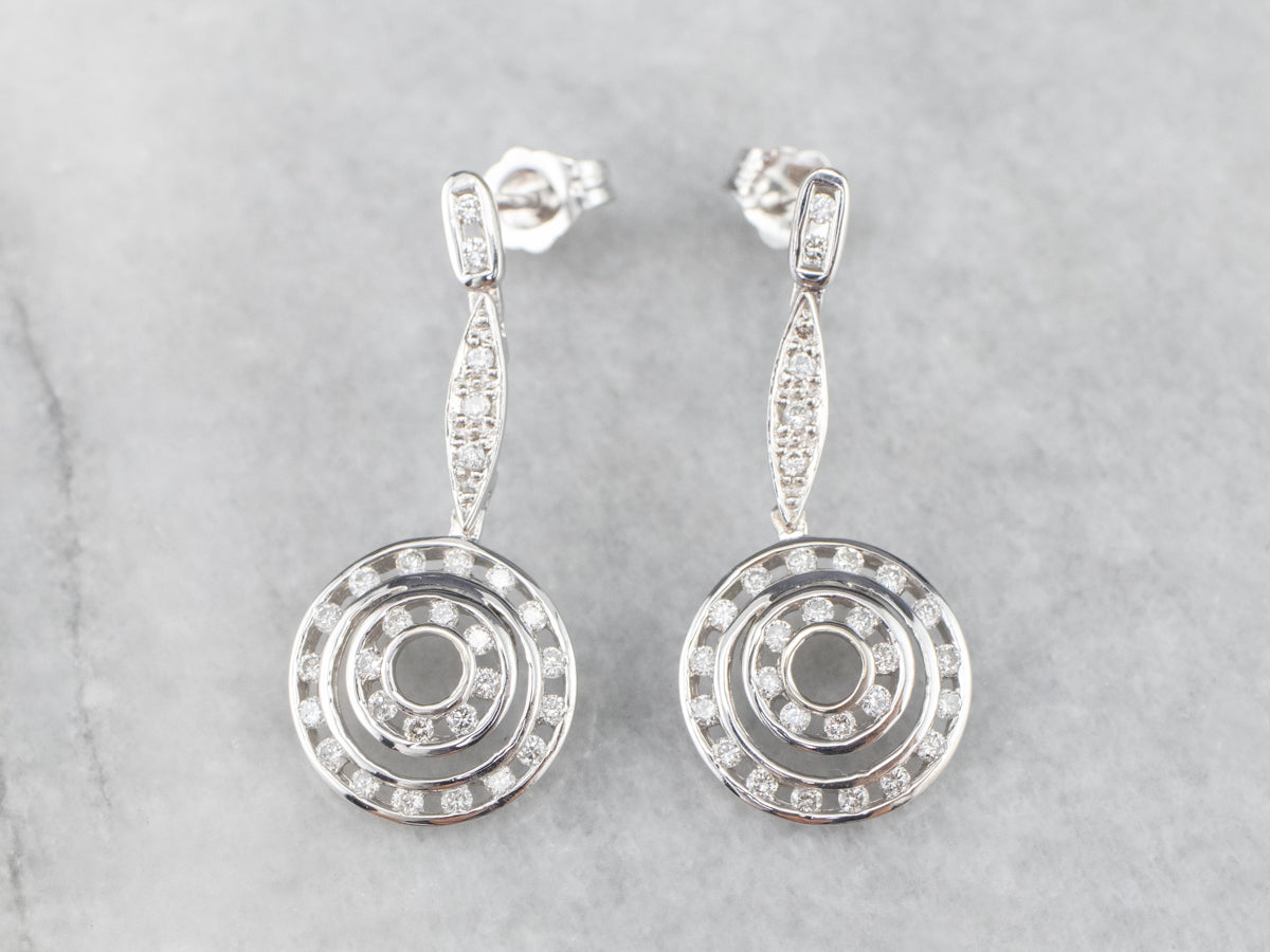 White Gold Dangle Diamond Earrings