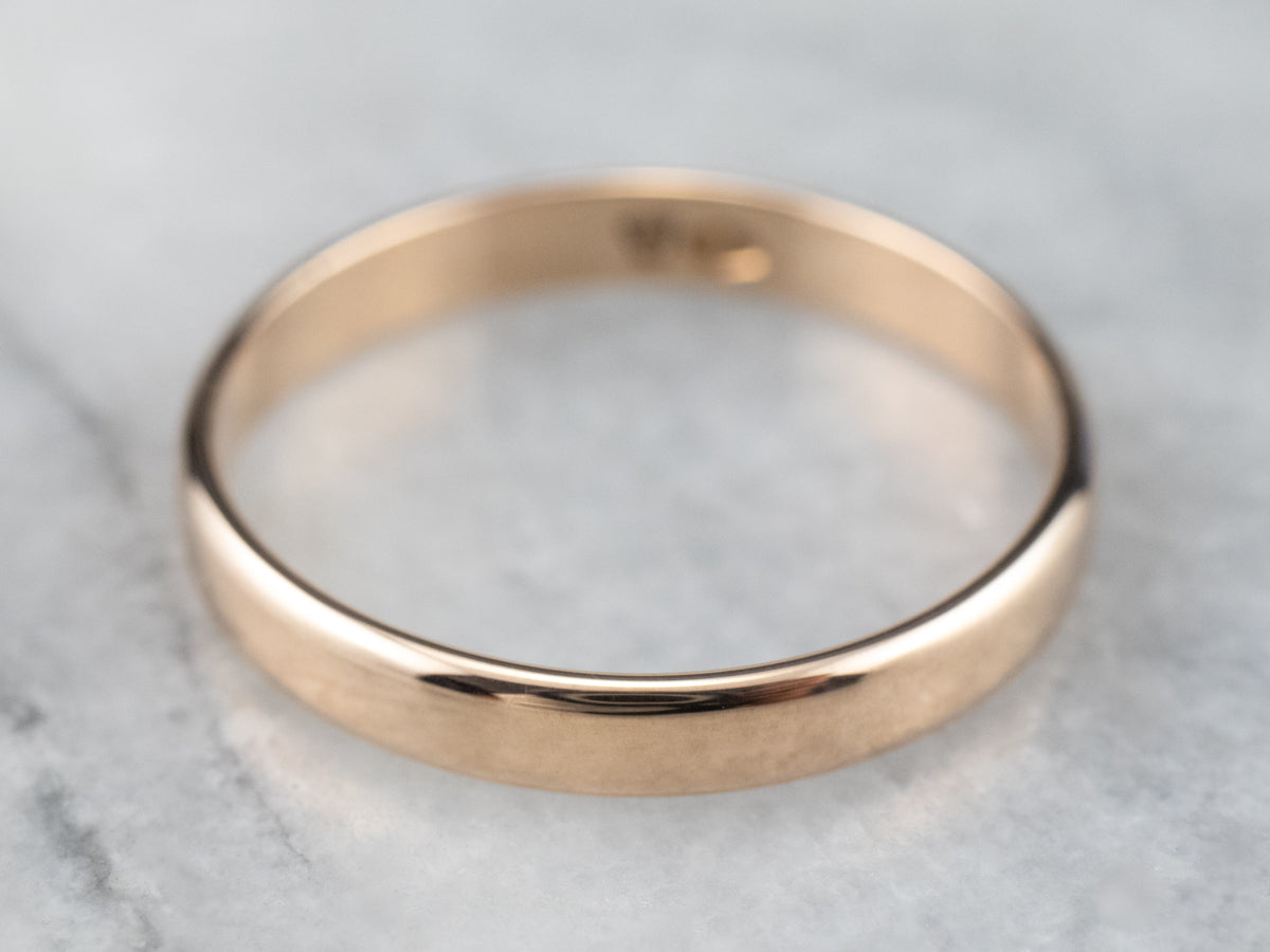 Unisex Antique Rose Gold Band