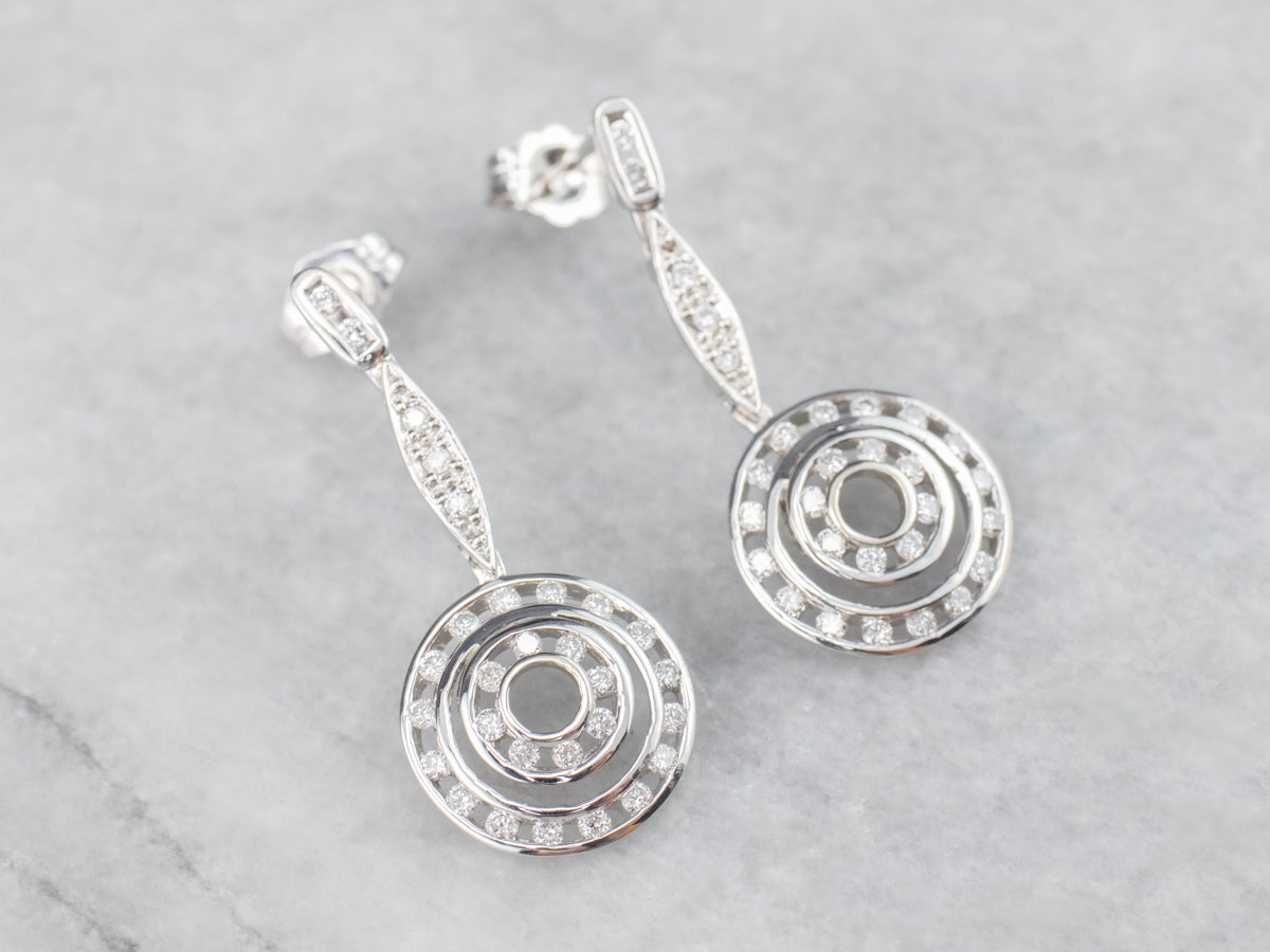 White Gold Dangle Diamond Earrings
