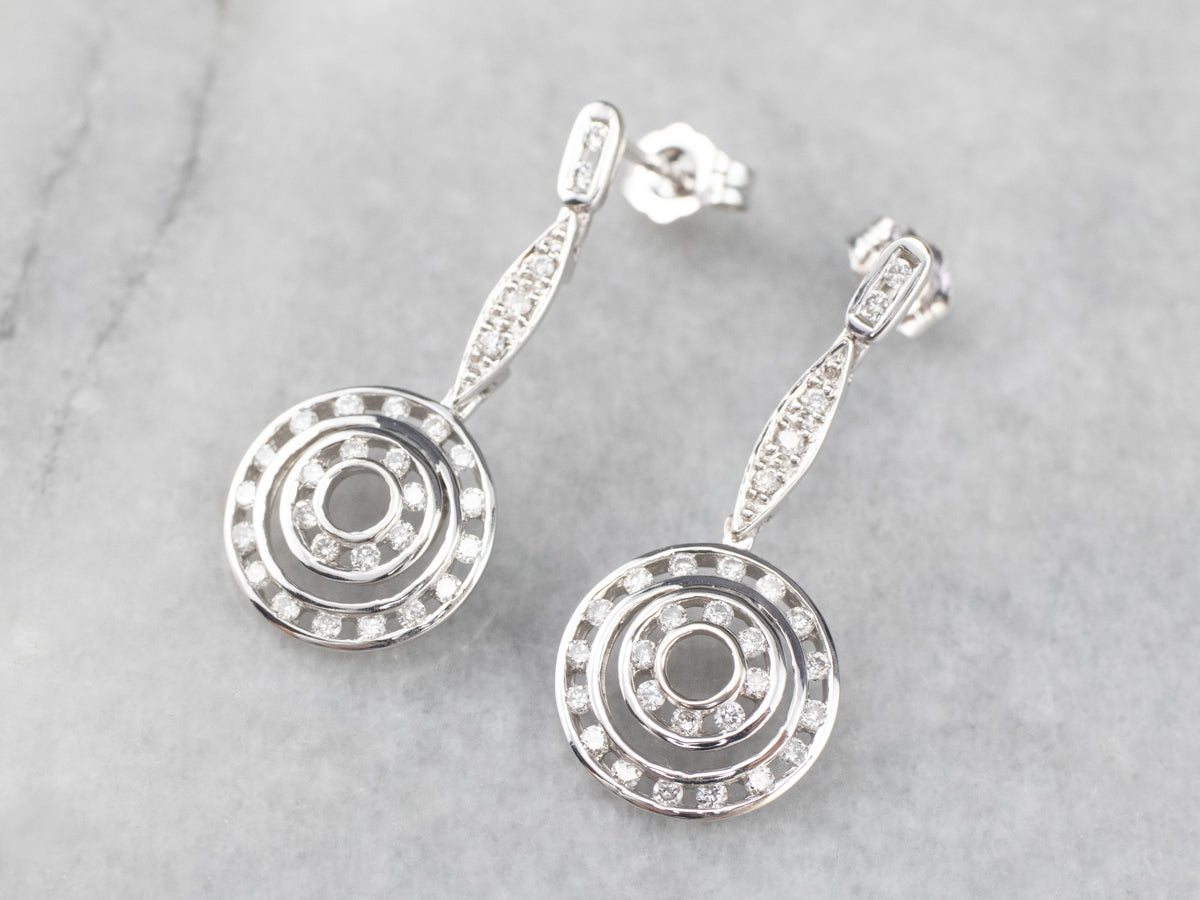 White Gold Dangle Diamond Earrings