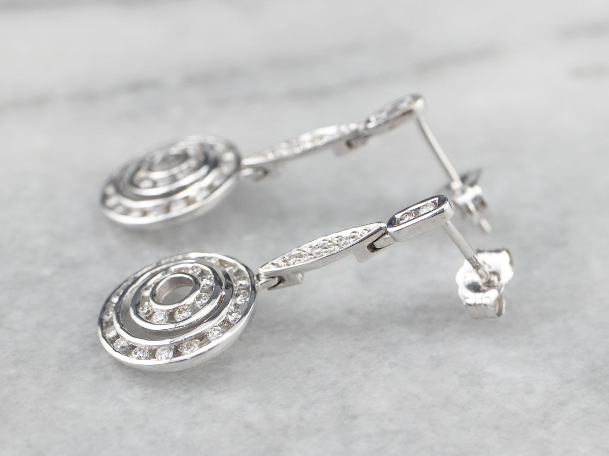 White Gold Dangle Diamond Earrings